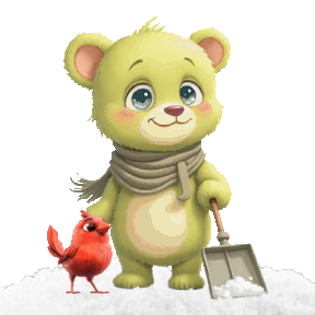 teddy bear shoveling snow11.gif