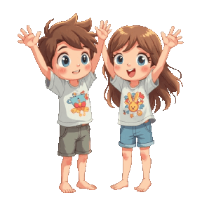 animated boys & girls double dutch jumping