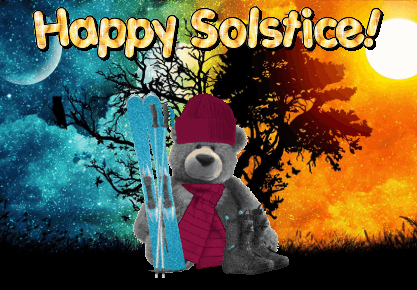animated teddy bear Solstice card