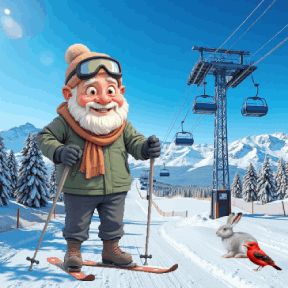animated senior skiing