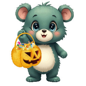 AI Generated Sticker - teddy bear Halloween