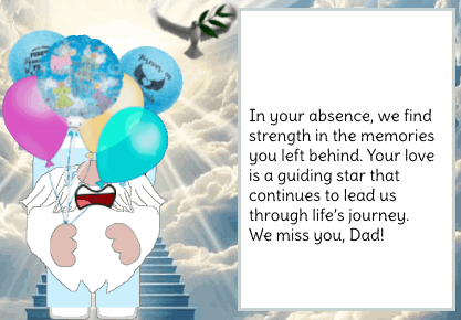 animated gnome card - missing you in heaven - English