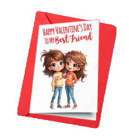 animated boys & girls Valentine's Day card