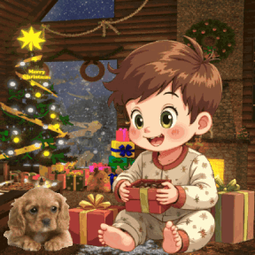 opening Christmas presents