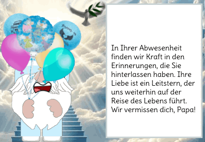 animated gnome card - missing you in heaven - German