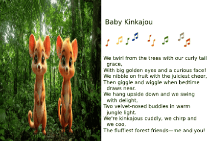 AI animated cards - rainforest pals