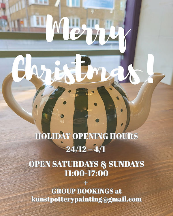 HOLIDAY OPENING HOURS 2412 – 41 OPEN SATURDAYS AND SUNDAYS 11-17 + GROUP BOOKINGS at kunst