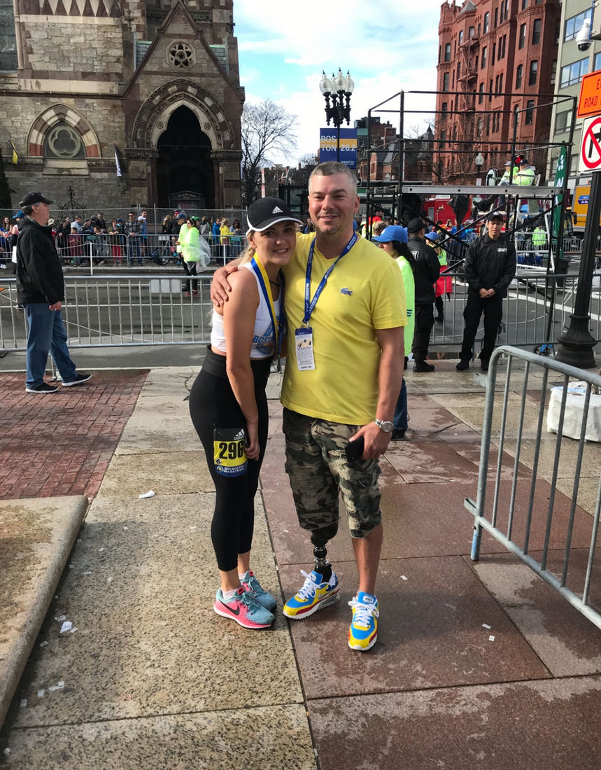 Caitlin at the finish line
