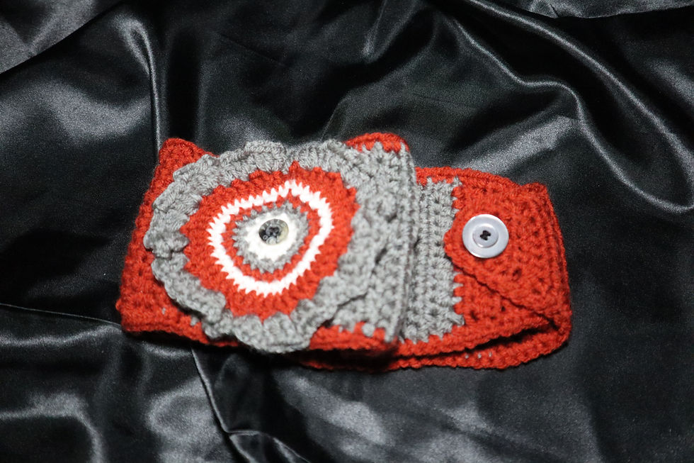 Thumbnail: Red & Gray Headwrap