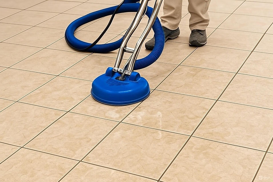 Tile And Grout Cleaning with a turbo tool.