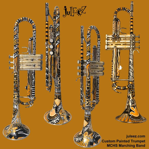 Painted Trumpet -Juleez- Marching Band
