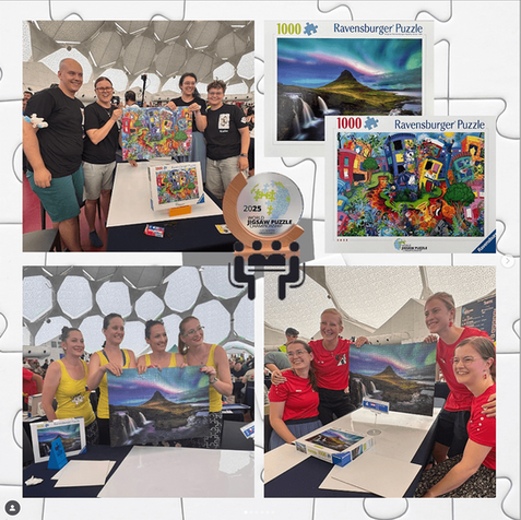 Ravensburger Puzzle by Juleez Art -Lady Bug Lane at World Jigsaw Puzzle Federation Finals