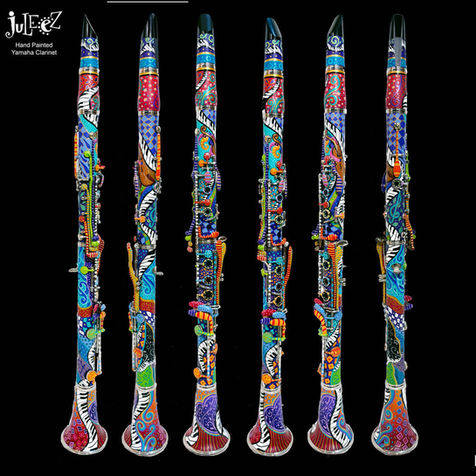 Yamaha Colorful Hand Painted Clarinet by Juleez Art