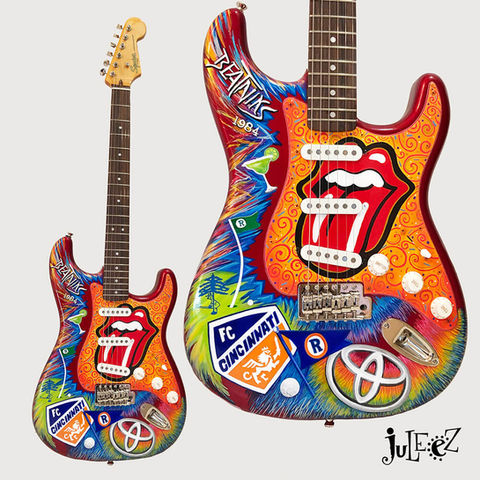 Rolling Stones Custom Painted Fender Stratocaster Guitar by Juleez