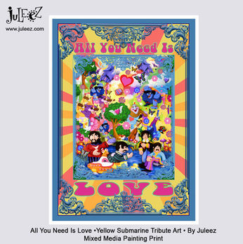 Yellow Submarine Tribute Art Painting by Juleez Art