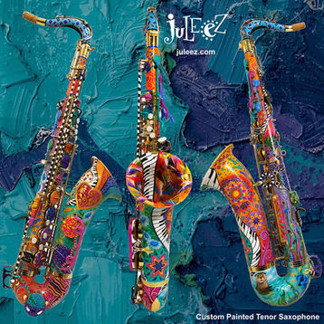 Eastman Winds Painted Tenor Saxophone Mandala Design by Juleez