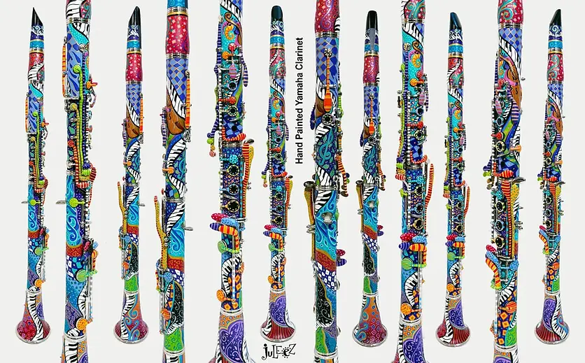 Custom Painted Yamaha Clarinets by Juleez