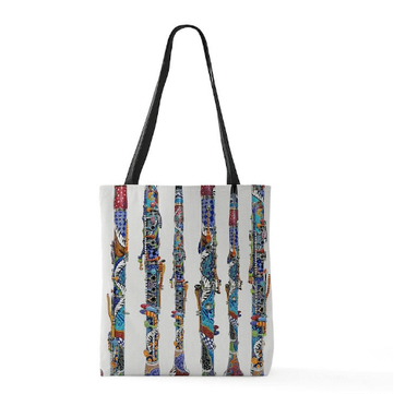 Colorful Clarinet Tote Bag Purse by Juleez Art