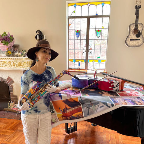 Jenny with a Juleez Painted Saxophone