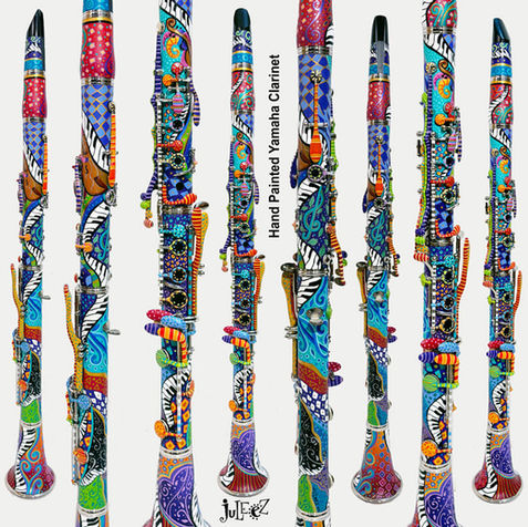 Yamaha Colorful Hand Painted Clarinet by Juleez Art