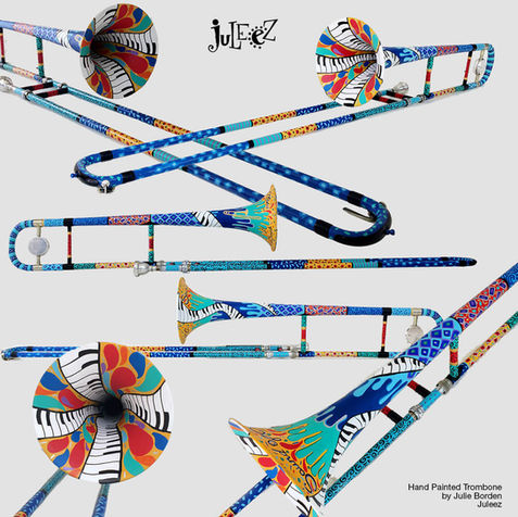Custom Painted Trombones by Juleez Art