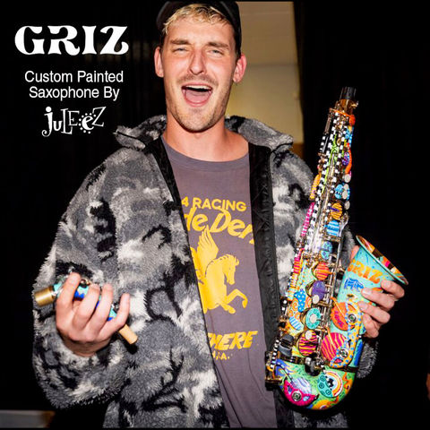 Griz with Custom Painted Saxophone by Juleez
