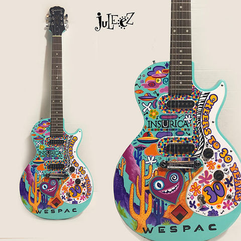 Music Festival Painted Epiphone Electric Guitar by Juleez