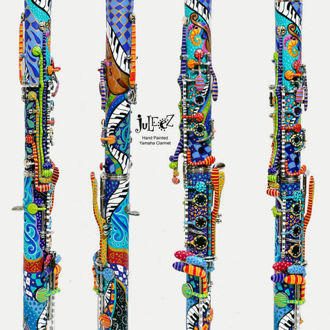 Yamaha Colorful Hand Painted Clarinet by Juleez Art