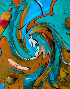Martini Madness Abstract Painting Juleez Art