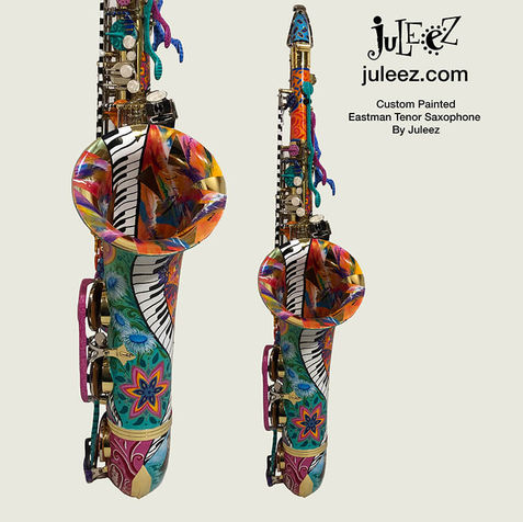 Eastman Winds Tenor Saxophone Mandala Design Custom Painted by Juleez Art