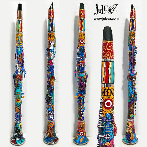 Custom Painted Clarinet by Juleez Art