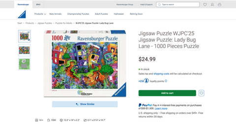 Ravensburger Puzzle by Juleez Art -Lady Bug Lane