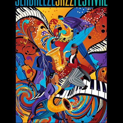 Seabreeze Jazz Festival Poster Music Painting by Juleez Art