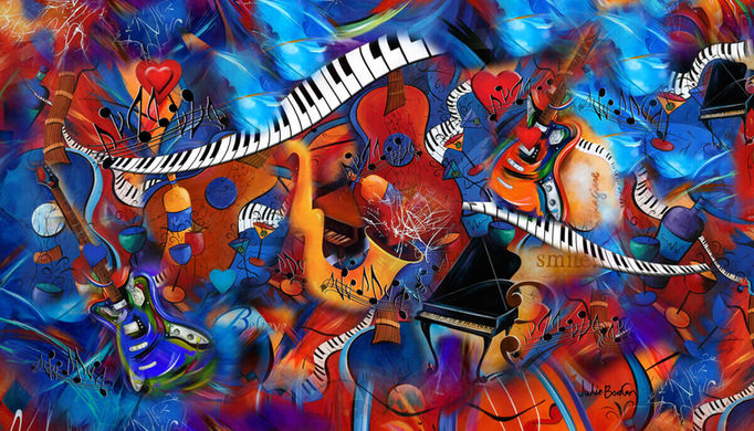 Music Madness Painting by Juleez Art