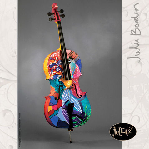 Colorful 4/4 Hand Painted Cello by Juleez Art