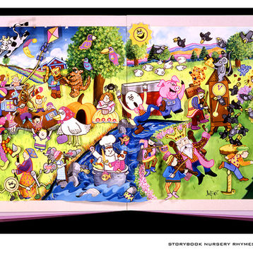 Storybook Nursery Rhymes Painting by Juleez Art