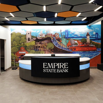 Juleez Art- Painted Mural- Wall Art- Bank Lobby