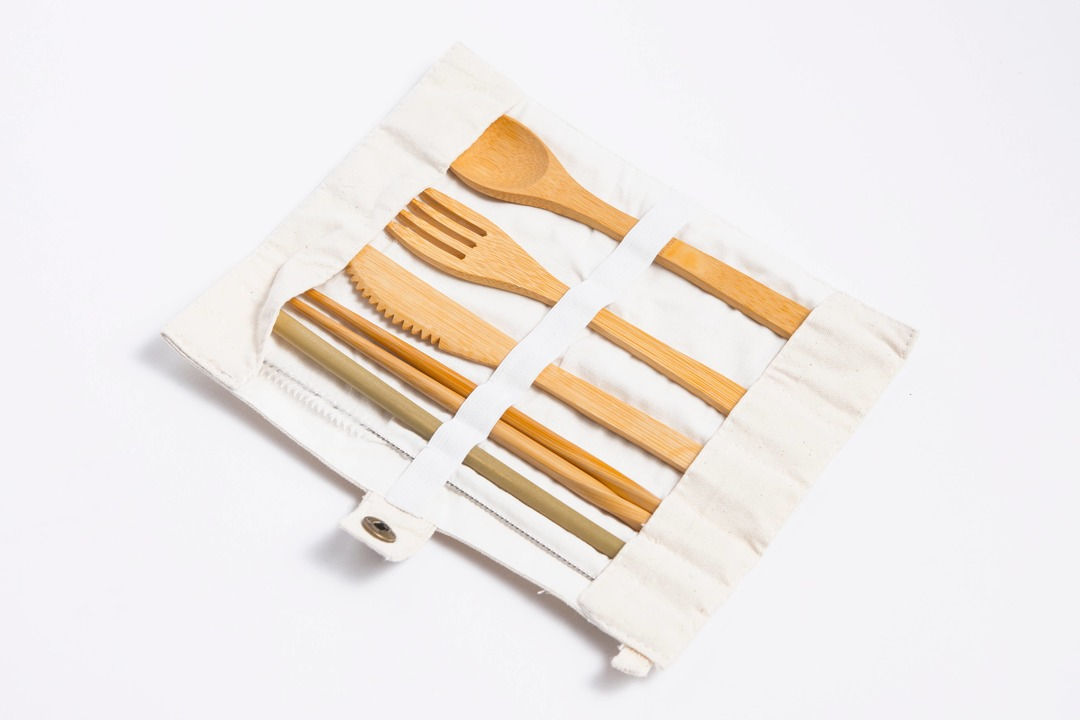 Bamboo Utensil Set, Zero Waste, Straw Fork Knife Spoon