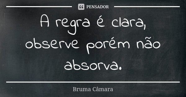 Observe e não absorva!