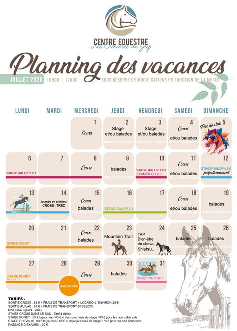 pLANNING D ETE