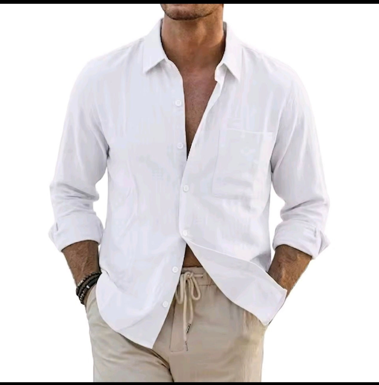 Korean Linen and Cotton Long Sleeve Shirts for Men, Luxury Breathable Casual Shi
