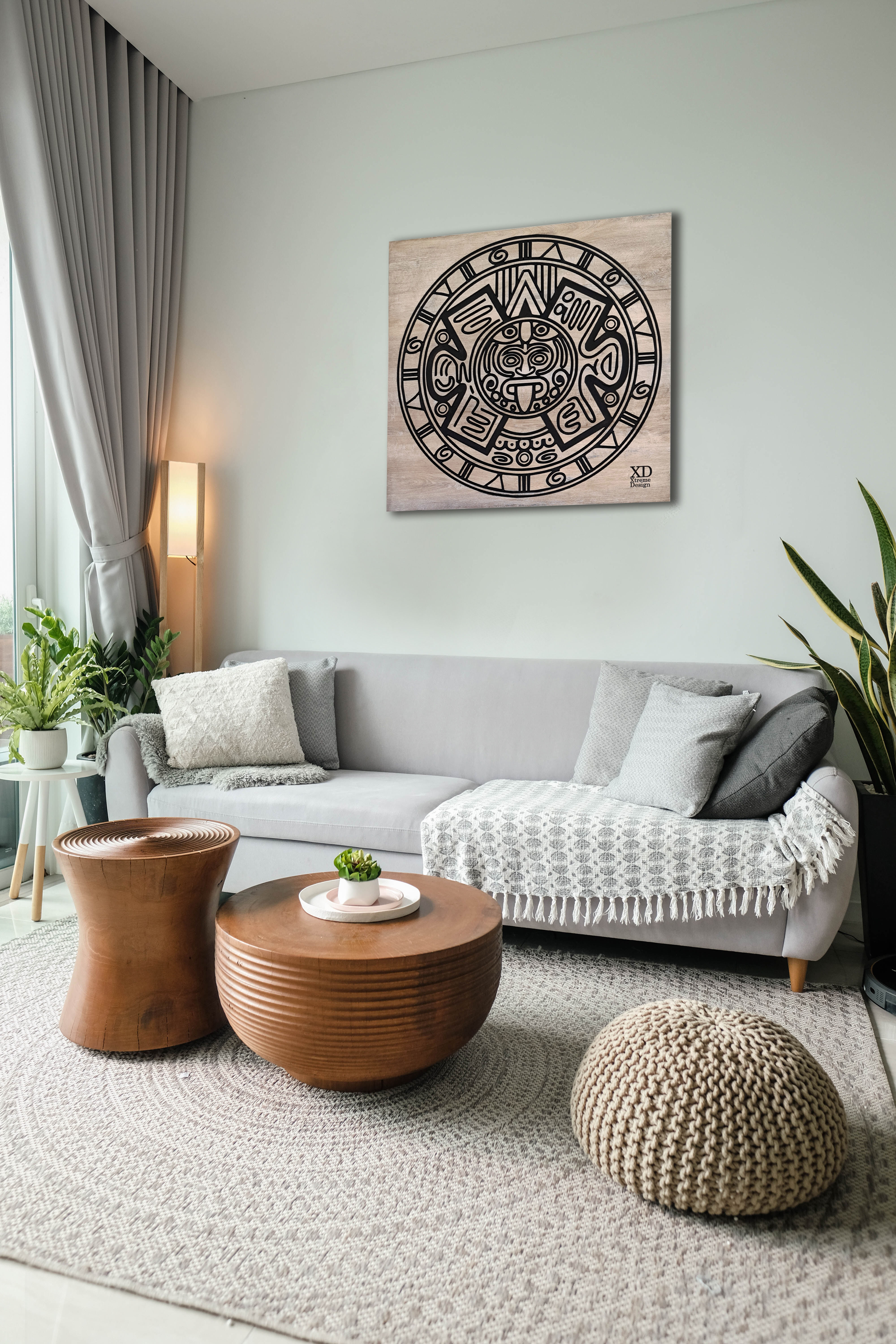 Stylised Aztec Calendar Design Lounge