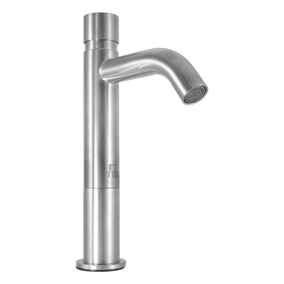 Miniatura: Grifería de push para lavamanos de mesa Acero