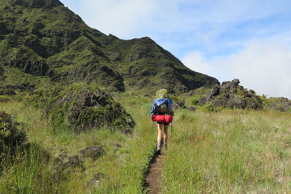 Katie hiking in Haleakalā National Park Crater