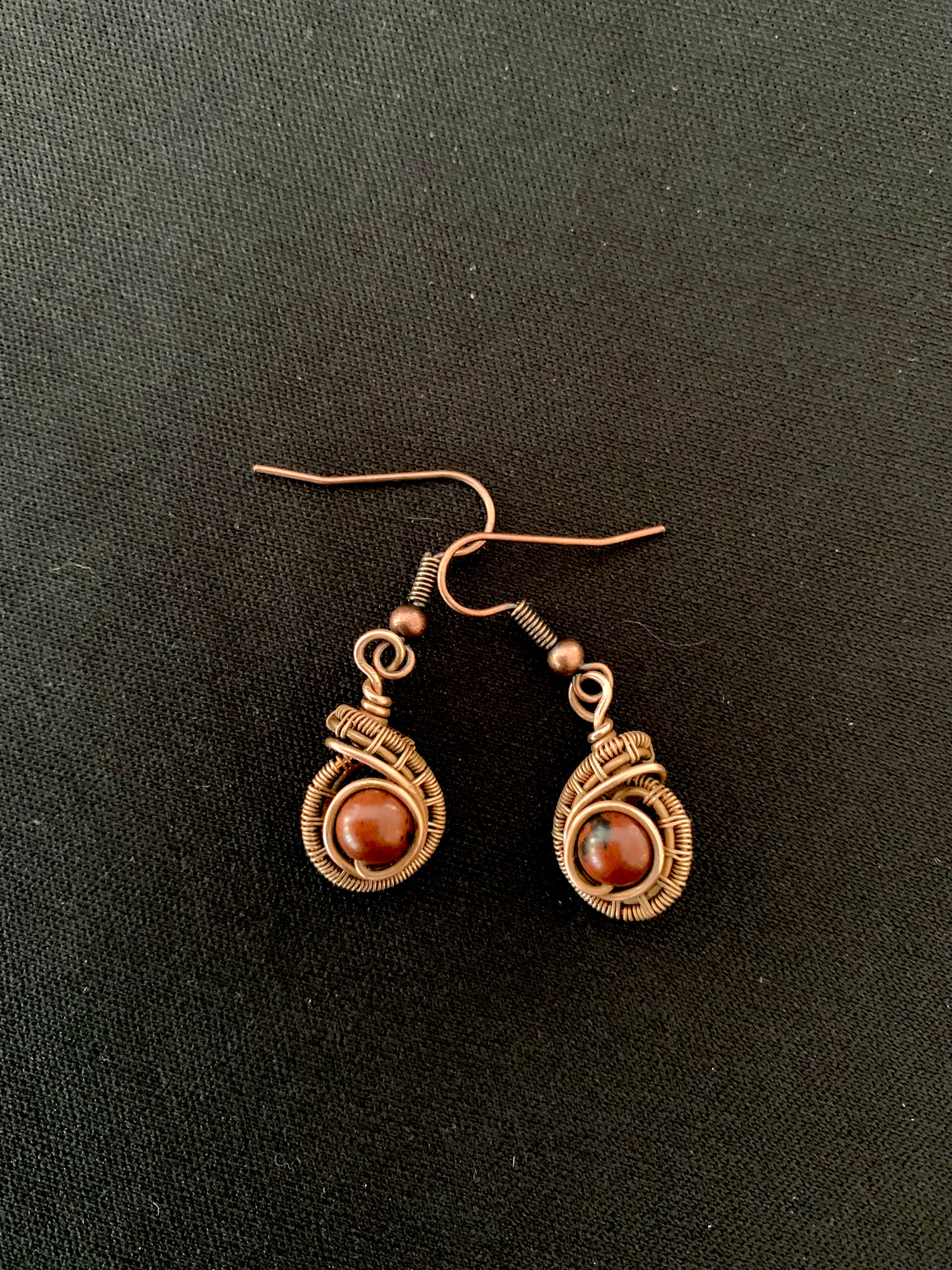 Mahogany Obsidian Copper Audra Earrings
