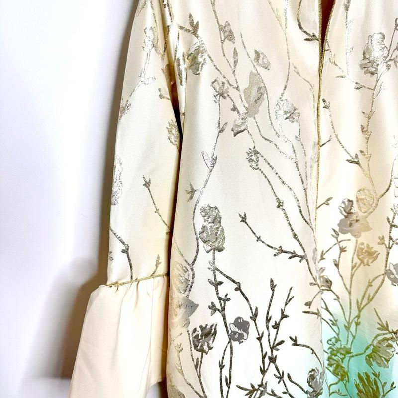 Miniature : Robe style caftan fleur doré texturé