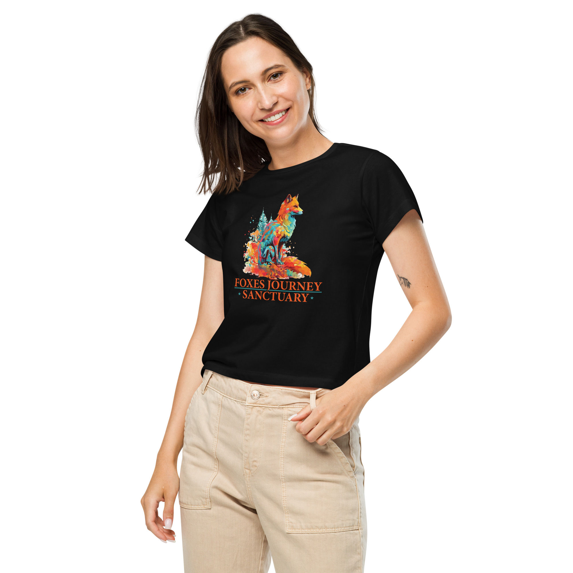 Colorful FJS Women’s high-waisted t-shirt FJS 1