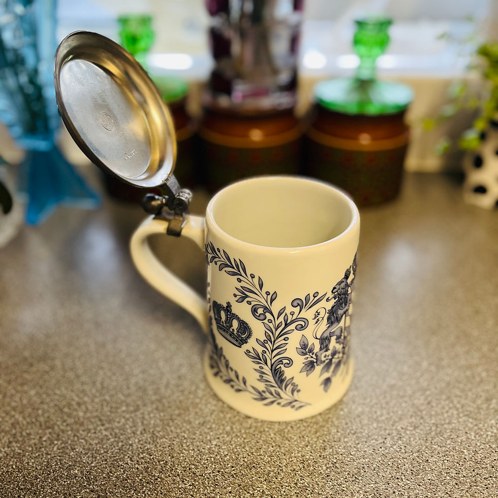 Thumbnail: Vintage Dr. Merkle Atelier Blue German Beer Stein with Original Lid