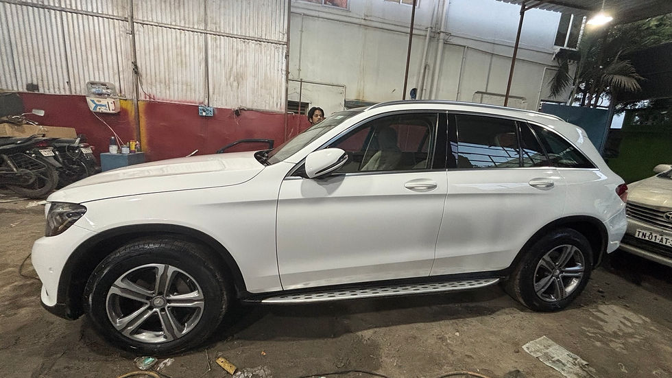 Mercedes-Benz GLC white paint finish at Clean Cars Chennai