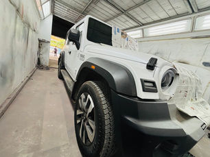 Mahindra Thar Roxx professional paint booth refinishing at Clean Cars Chennai